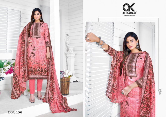 Al Karam Mahjabeen Fancy Cotton Casual Wear Karachi Cotton Dress Material Collection